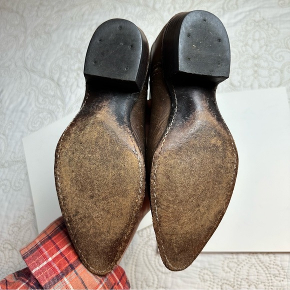 Dan Post brown classic cowboy boots sz 7 - Picture 8 of 10
